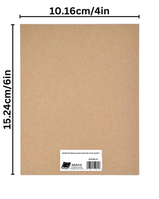 غرافكس ورق مقوى متوسط ​​الوزن من جرافيكس - 4 بوصات × 6 بوصات، طبيعي وخالٍ من الأحماض، بسماكة 0.057 بوصة، يُستخدم لصنع زخارف ثلاثية الأبعاد للبطاقات، والأعمال الورقية، والفنون المتعددة الوسائط، وديكور المنزل، وغيرها، عبوة من 25 قطعة - Image 2